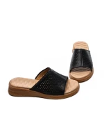 Papuci Dama din piele naturala 22102 BLACK | FORMAZIONE