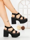 Sandale Dama cu Toc Gros si Platforma 20006N NEGRO | STEPS HIGHER