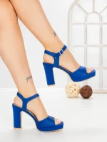 Sandale Dama cu Toc Gros si Platforma JJ23-18 ROYAL BLUE | FESTISIMO
