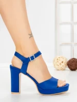 Sandale Dama cu Toc Gros si Platforma JJ23-18 ROYAL BLUE | FESTISIMO
