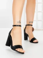 Sandale Dama cu Toc Gros JJ23-20 BLACK | FESTISIMO