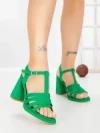 Sandale Dama cu Toc Gros G2433 GREEN | FESTISIMO