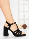 Sandale Dama cu Toc Gros G2433 BLACK | FESTISIMO
