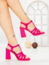 Sandale Dama cu Toc Gros G2433 FUSHIA | FESTISIMO