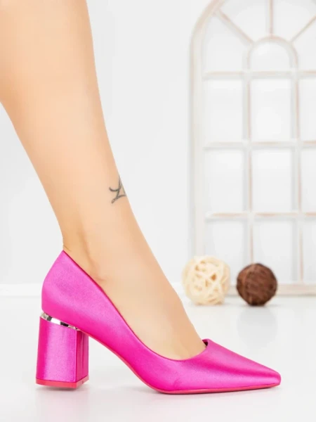 Pantofi cu Toc Gros G60-11 FUSHIA | FESTISIMO
