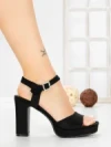 Sandale Dama cu Toc Gros JJ23-18 BLACK | FESTISIMO