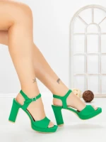 Sandale Dama cu Toc Gros JJ23-18 GREEN | FESTISIMO