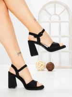 Sandale Dama cu Toc Gros G2432 BLACK | FESTISIMO