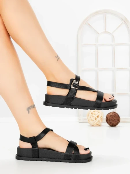 Sandale Dama cu Talpa Joasa LH795 BLACK | CINK ME