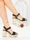 Sandale Dama cu Toc Gros si Platforma OP16-42 BLACK | CINK ME