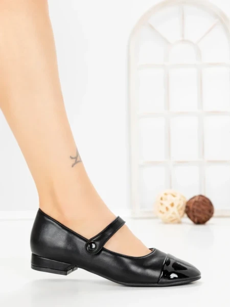 Pantofi cu Toc Gros VJ01-2 BLACK | CINK ME
