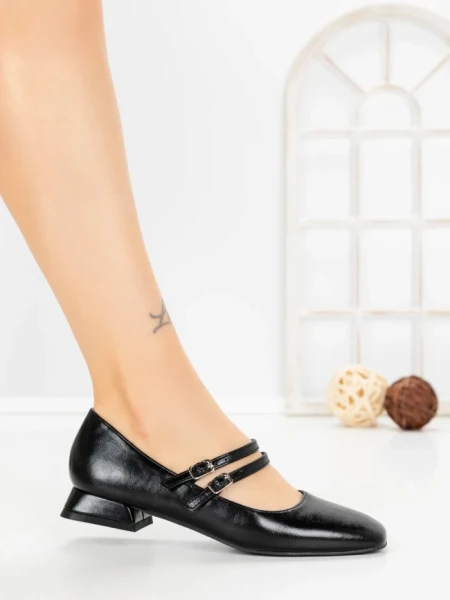 Pantofi cu Toc Gros 8N37-32 BLACK | CINK ME
