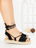 Sandale Dama cu Talpa Joasa PA25-22 BLACK | CINK ME