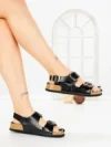 Sandale Dama cu Talpa Joasa LH775 BLACK | CINK ME