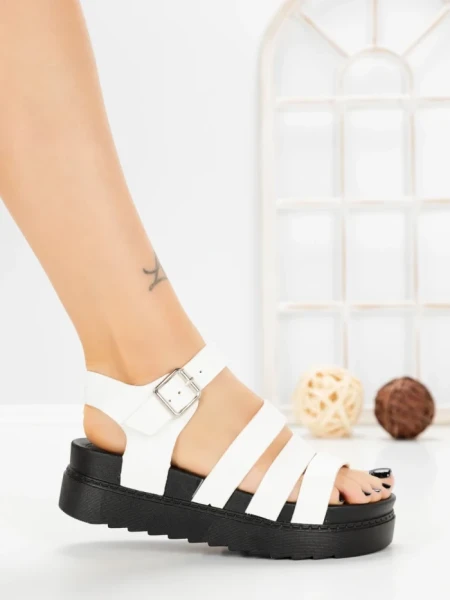 Sandale Dama cu Platforma 98-142 WHITE | VIVIRICH