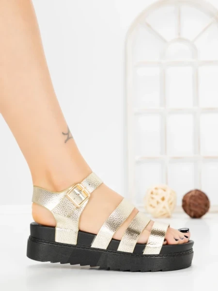 Sandale Dama cu Platforma 98-142 GOLD | VIVIRICH