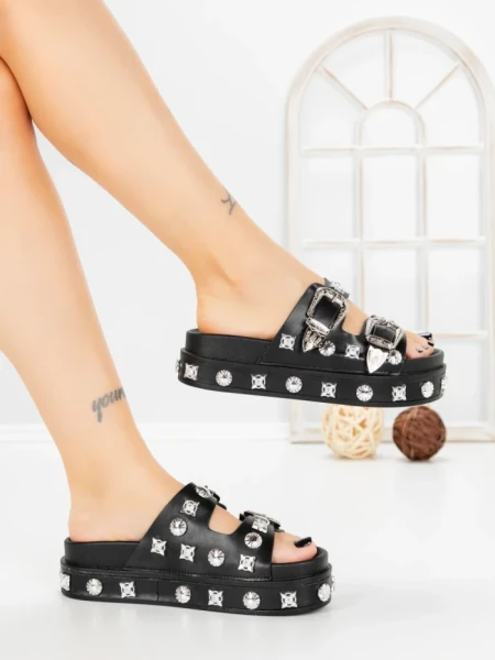 Papuci Dama cu Platforma 218-620 BLACK | VIVIRICH
