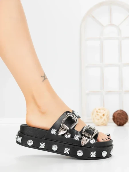 Papuci Dama cu Platforma 218-620 BLACK | VIVIRICH