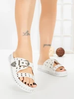 Papuci Dama cu Talpa Joasa 98-20 WHITE | VIVIRICH