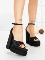 Sandale Dama cu Toc Gros si Platforma TOT-139 BLACK | L.DAY