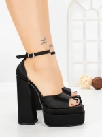 Sandale Dama cu Toc Gros si Platforma TOT-139 BLACK | L.DAY