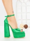 Sandale Dama cu Toc Gros si Platforma TOT-139 GREEN | L.DAY