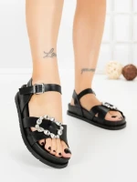 Sandale Dama cu Talpa Joasa F52 BLACK | L.DAY