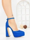Pantofi cu Toc gros si Platforma LD-1167 ROYAL BLUE | L.DAY