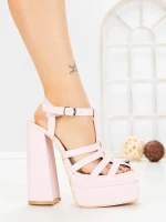 Sandale Dama cu Toc Gros si Platforma TOT-138 PINK | L.DAY