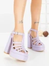 Sandale Dama cu Toc Gros si Platforma TOT-138 PURPLE | L.DAY