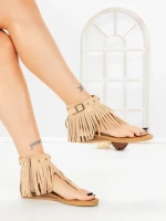 Sandale Dama cu Talpa Joasa WL642 BEIGE | ABLOOM