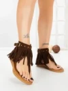 Sandale Dama cu Talpa Joasa WL642 BROWN | ABLOOM