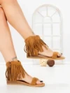 Sandale Dama cu Talpa Joasa WL641 CAMEL | ABLOOM