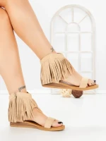 Sandale Dama cu Talpa Joasa WL641 BEIGE | ABLOOM