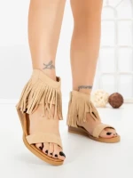 Sandale Dama cu Talpa Joasa WL641 BEIGE | ABLOOM
