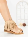 Sandale Dama cu Talpa Joasa WL641 BEIGE | ABLOOM