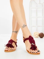 Sandale Dama cu Talpa Joasa WL650 WINE | ABLOOM