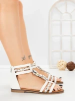 Sandale Dama cu Talpa Joasa SY1086 WHITE | ABLOOM