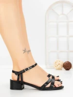 Sandale Dama cu Toc Gros LL-04 BLACK | FESTISIMO