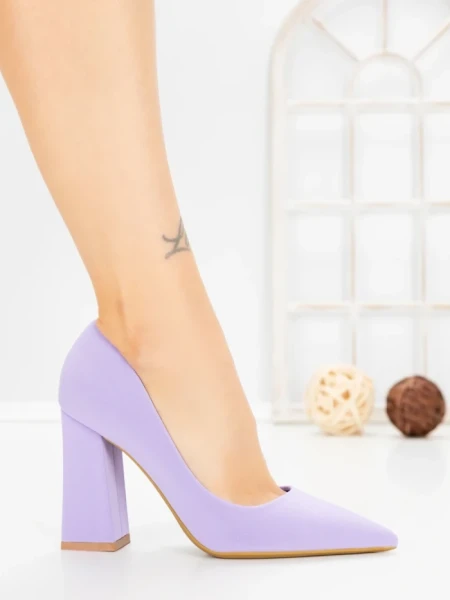 Pantofi cu Toc Gros G60-10 PURPLE | FESTISIMO