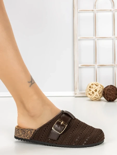 Papuci Dama cu Talpa Joasa 5LE36 BROWN | MEI