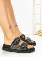 Papuci Dama cu Talpa Joasa 5LE106 BLACK-GUN | MEI