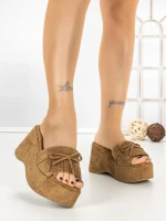 Papuci Dama cu Platforma 5LE33 CAMEL | MEI