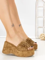 Papuci Dama cu Platforma 5LE33 CAMEL | MEI