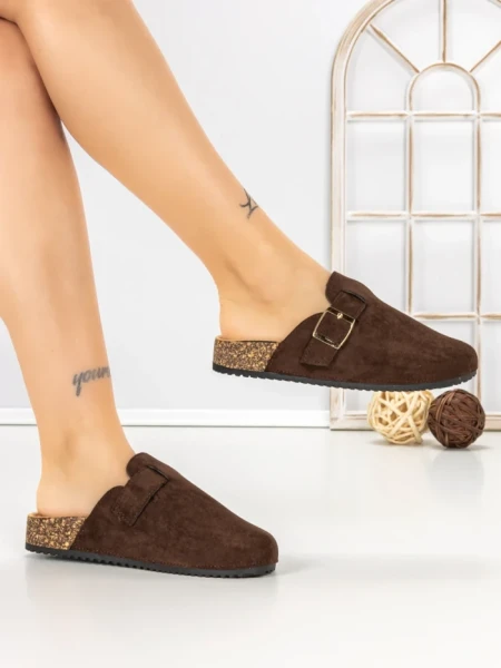 Papuci Dama cu Talpa Joasa 5LE37 BROWN | MEI