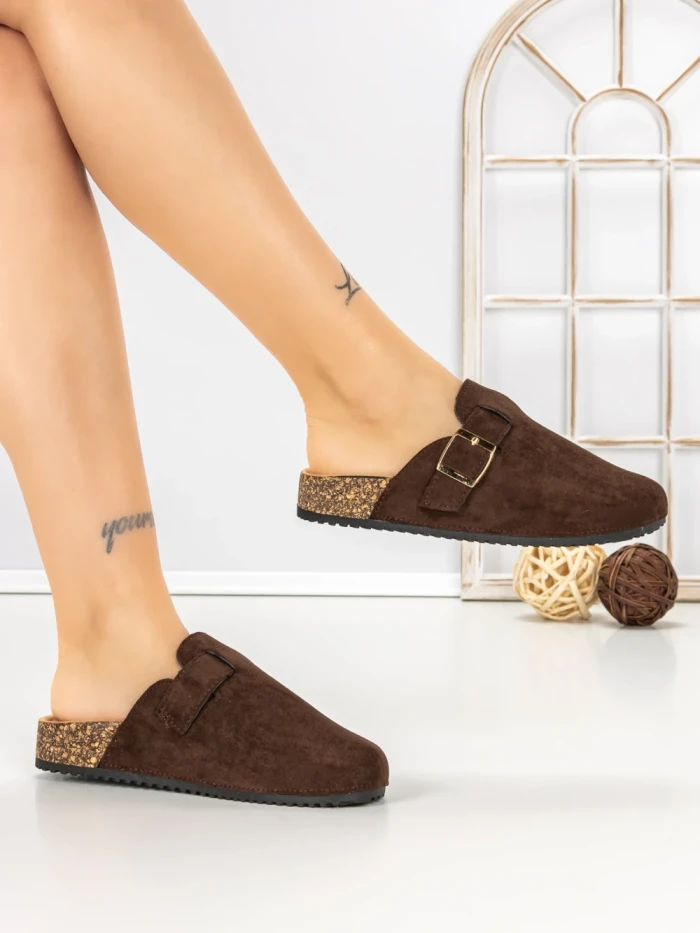 Papuci Dama cu Talpa Joasa 5LE37 BROWN | MEI