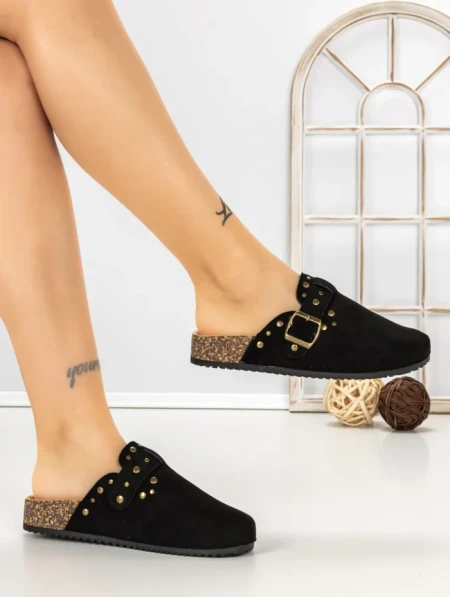 Papuci Dama cu Talpa Joasa 5LE108 BLACK | MEI