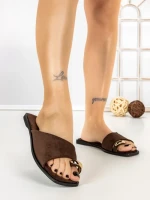 Papuci Dama cu Talpa Joasa 5LE79 BROWN | MEI