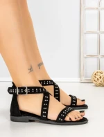 Sandale Dama cu Talpa Joasa 5LE27 BLACK | MEI