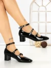 Pantofi cu Toc Gros H003 BLACK | L.DAY